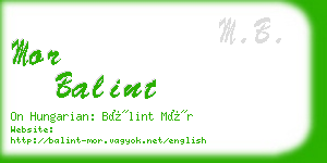 mor balint business card